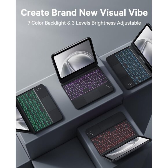 Keyboard Case for iPad mini 7 A17 Pro(2024) Mini 6 (2021) 8.3" 360° Rotate Touch - Picture 4 of 12